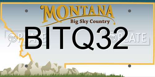 BITQ32 Montana License Plate