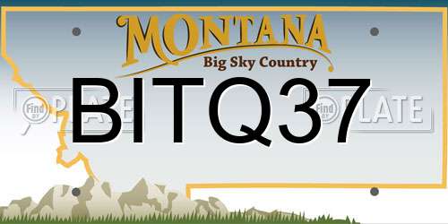 BITQ37 Montana License Plate