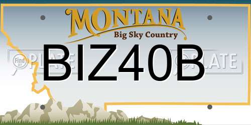 BIZ40B Montana License Plate