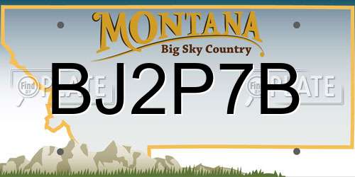 BJ2P7B Montana License Plate