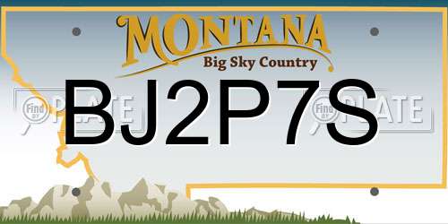 BJ2P7S Montana License Plate