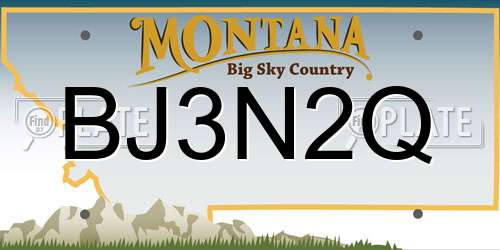 BJ3N2Q Montana License Plate