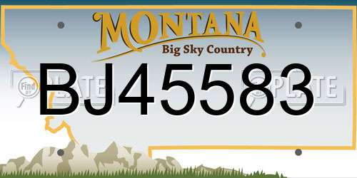 BJ45583 Montana License Plate