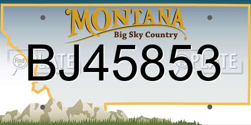 BJ45853 Montana License Plate