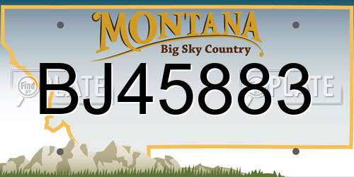 BJ45883 Montana License Plate