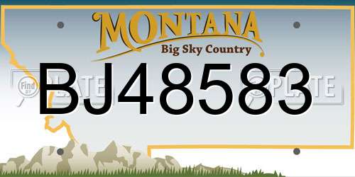 BJ48583 Montana License Plate