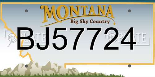 BJ57724 Montana License Plate