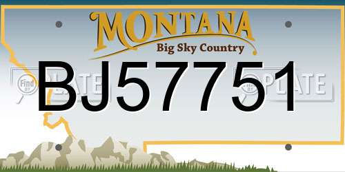 BJ57751 Montana License Plate