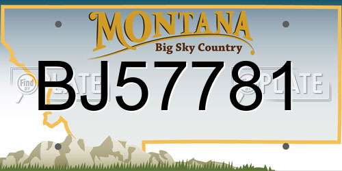 BJ57781 Montana License Plate