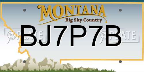 BJ7P7B Montana License Plate