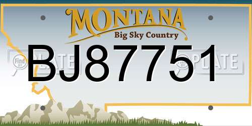 BJ87751 Montana License Plate