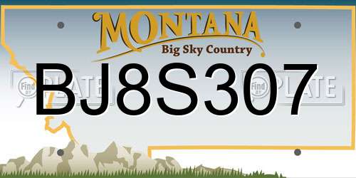 BJ8S307 Montana License Plate