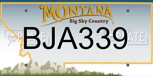BJA339 Montana License Plate