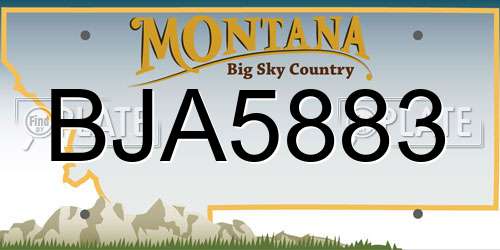 BJA5883 Montana License Plate