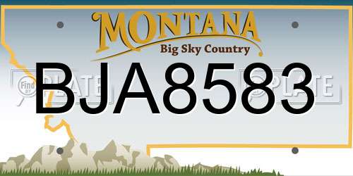 BJA8583 Montana License Plate
