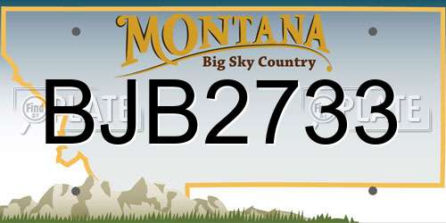 BJB2733 Montana License Plate