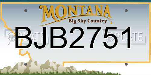 BJB2751 Montana License Plate