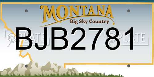 BJB2781 Montana License Plate