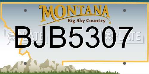 BJB5307 Montana License Plate