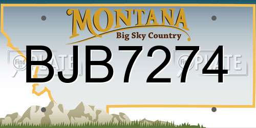BJB7274 Montana License Plate