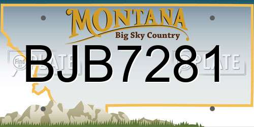BJB7281 Montana License Plate