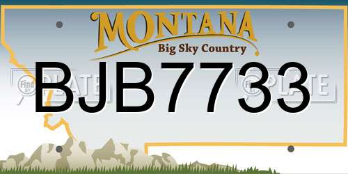 BJB7733 Montana License Plate