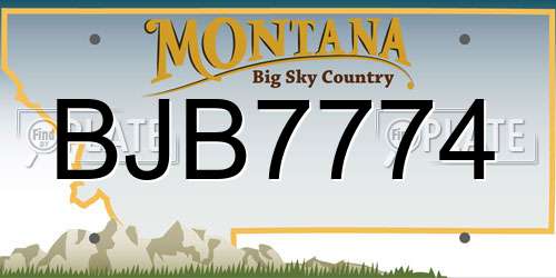 BJB7774 Montana License Plate