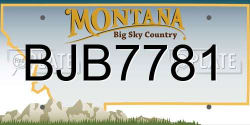 BJB7781 Montana License Plate