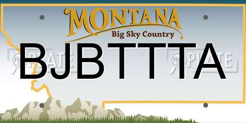 BJBTTTA Montana License Plate