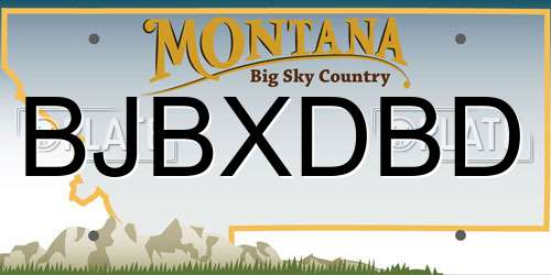 BJBXDBD Montana License Plate