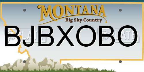 BJBXOBO Montana License Plate
