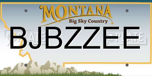 BJBZZEE Montana License Plate