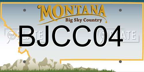 BJCC04 Montana License Plate