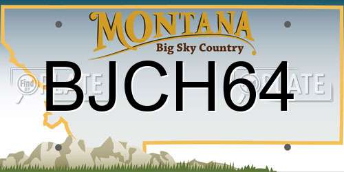BJCH64 Montana License Plate