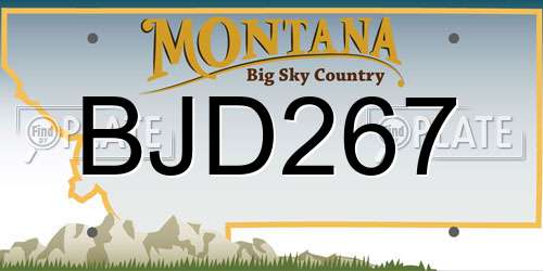 BJD267 Montana License Plate