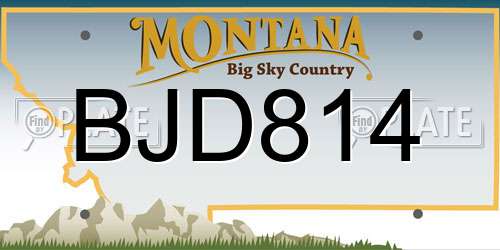 BJD814 Montana License Plate