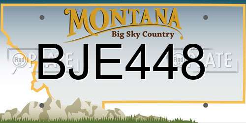 BJE448 Montana License Plate