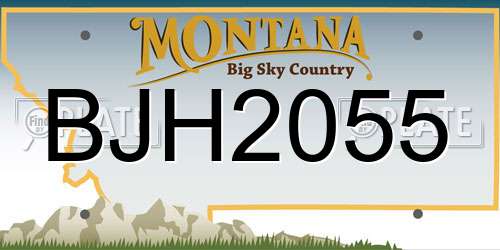 BJH2055 Montana License Plate