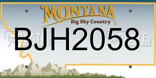 BJH2058 Montana License Plate