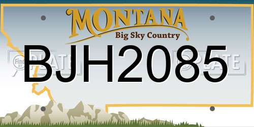 BJH2085 Montana License Plate