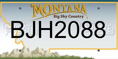 BJH2088 Montana License Plate