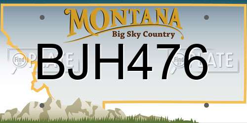 BJH476 Montana License Plate