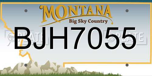 BJH7055 Montana License Plate