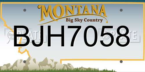 BJH7058 Montana License Plate
