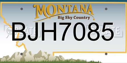 BJH7085 Montana License Plate