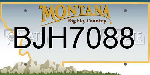 BJH7088 Montana License Plate