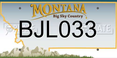 BJL033 Montana License Plate