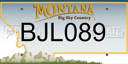 BJL089 Montana License Plate