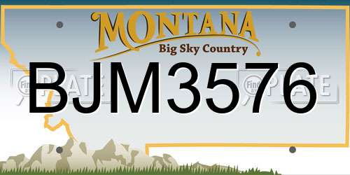 BJM3576 Montana License Plate