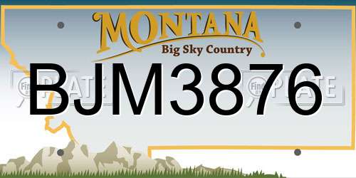 BJM3876 Montana License Plate